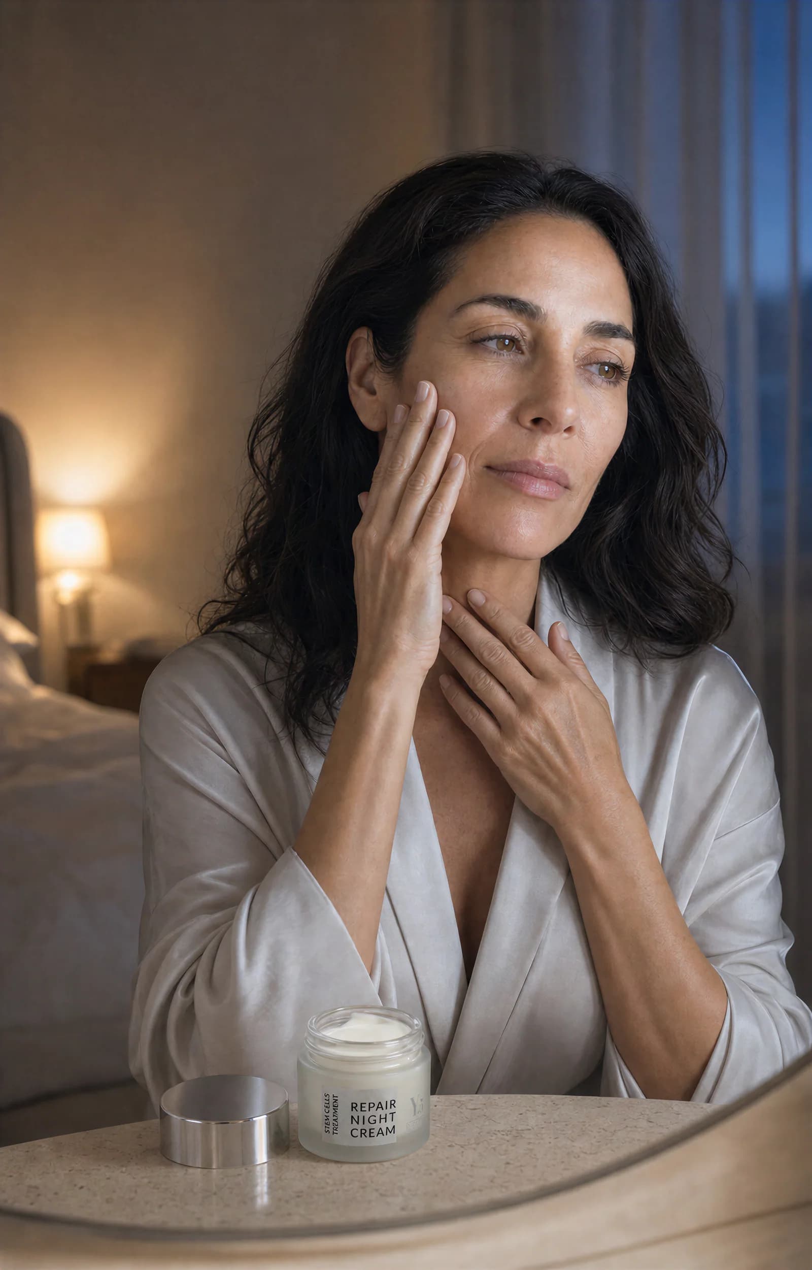 Ritual nocturno sobre piel natural