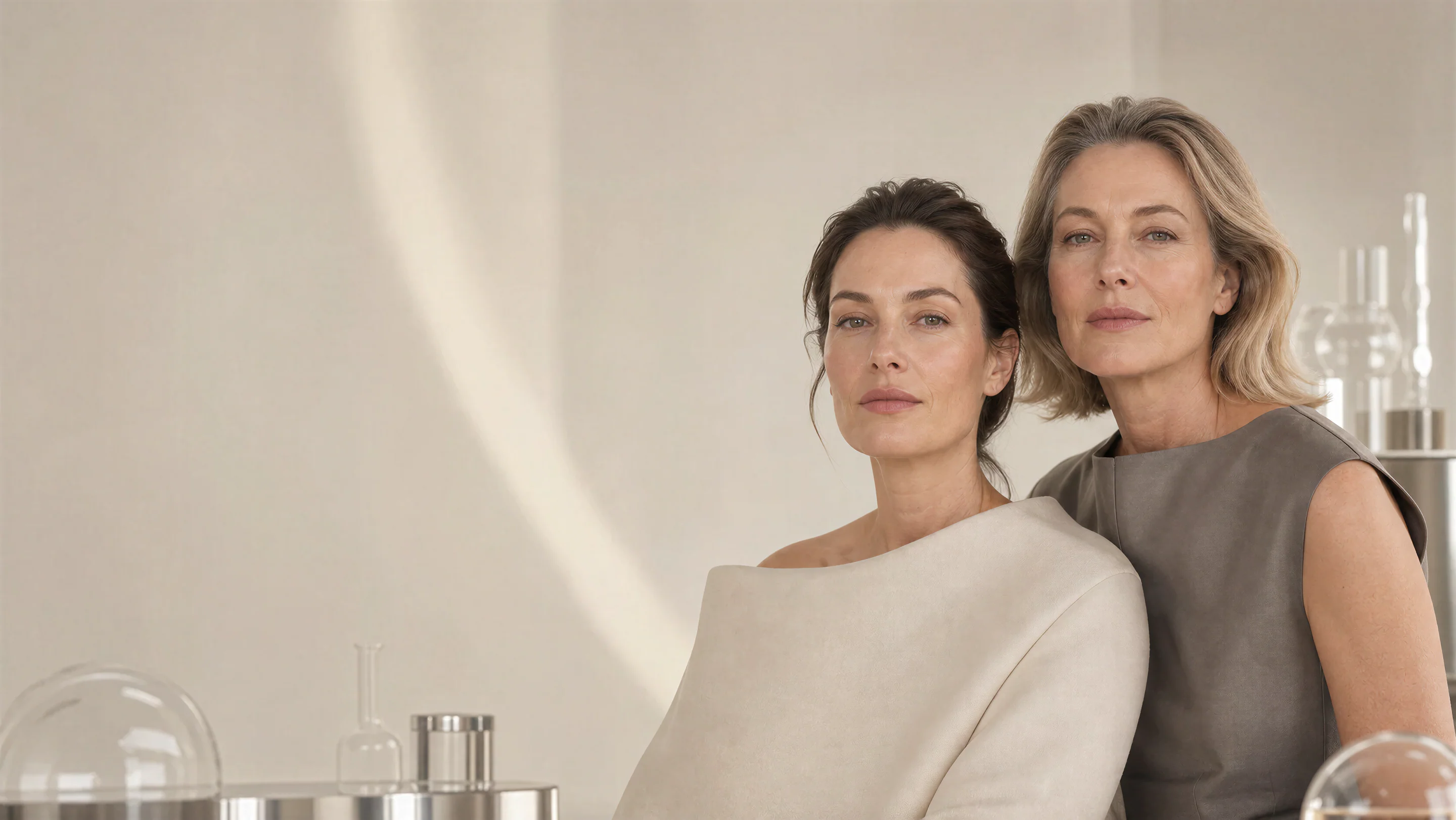 Dos mujeres en la campaña de marca Y5 Perfect Skin